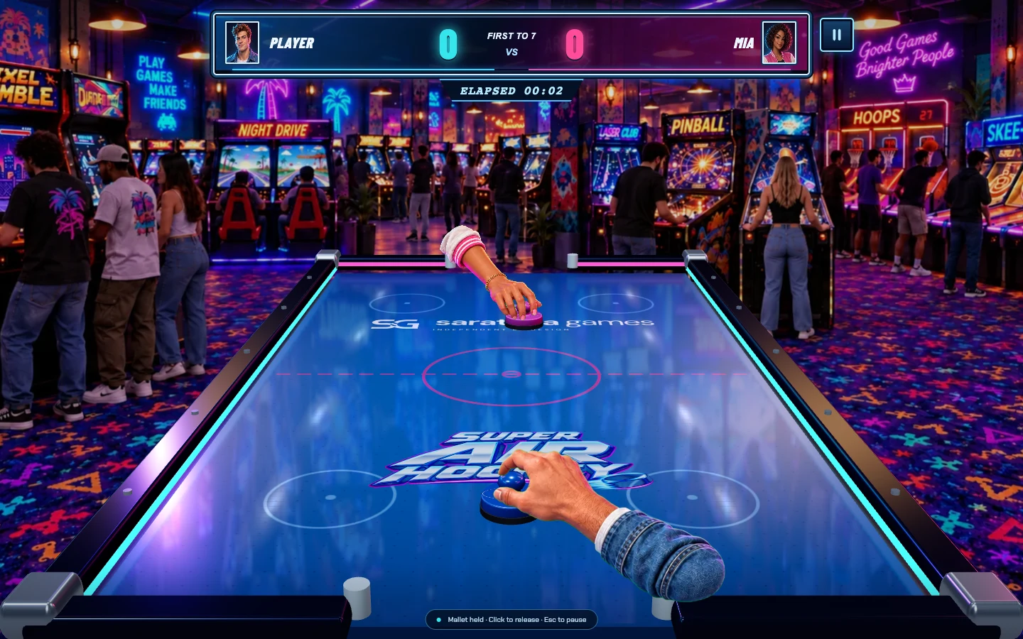 Super Air Hockey gameplay