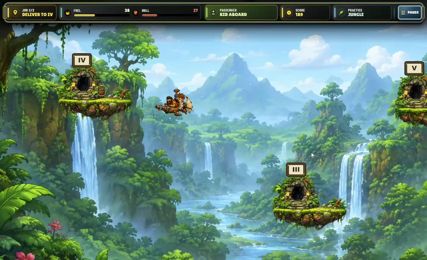 Caveman Taxi gameplay
